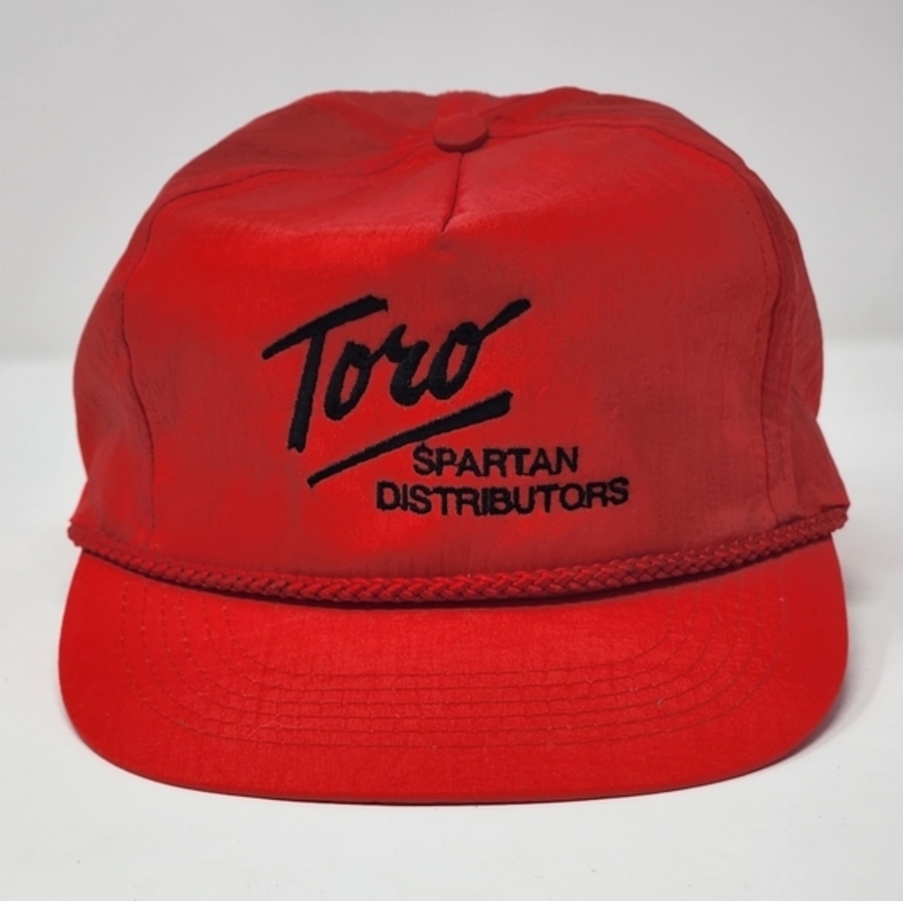 Toro Spartan Distributors Red Nylon Snapback Hat Made By Southern
